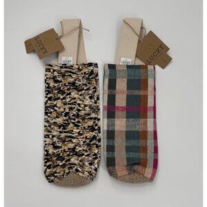 Lucky Textiles Wine bags Plaid & Abstract Designs Cotton/Woven Material